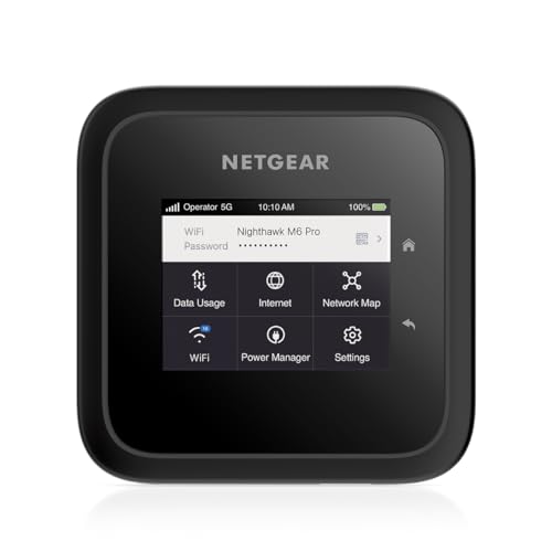 NETGEAR Nighthawk M6 Pro (MR6450) | 5G Router Sim-Karte WiFi 6E | LTE | Modem | Mobiler Hotspot| Ultraschneller, bis zu 4 GBit/s, Verbindung von bis zu 32 Geräten von Netgear