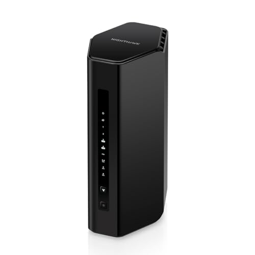 NETGEAR Nighthawk Tri-Band WiFi 7-Router (RS300) | Dual-Band Glasfaser Router | – BE9300 WLAN-Geschwindigkeit (bis zu 9,3 GBit/s) – Abdeckung von bis zu 175 m²,100 Geräte – 2,5-Gig-Internetanschluss von Netgear