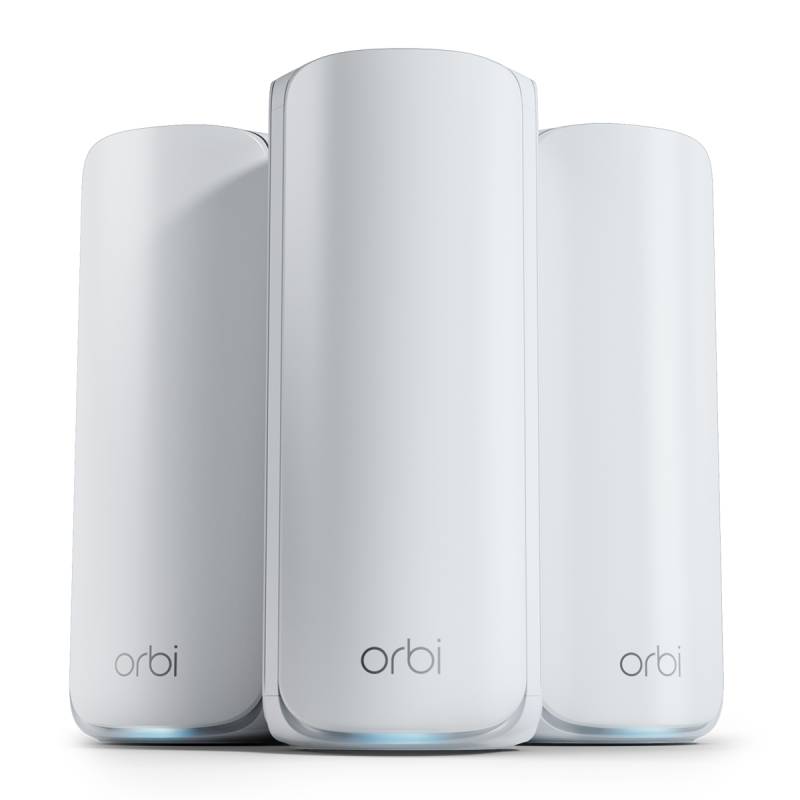 NETGEAR Orbi 770 Serie WiFi 7 Mesh-System 2er-Pack WLAN BE10800 Triband, 7x 2.5G LAN, 1x 2.5G WAN, Abdeckung bis zu 540 m² von Netgear