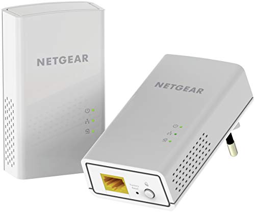 NETGEAR PL1000 PowerLINE Set (2x Adapter mit je einem GB-LAN-Port, Geschwindigkeit bis zu 1000 MBit/s, WiFi PowerLAN Set für Internet über de Steckdose, Plug-and-Play, PLC Netzwerkadapter) von Netgear