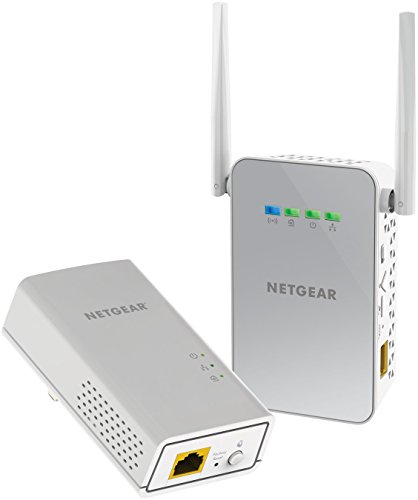 NETGEAR Powerline Adapter + Wireless Access Point Kit, 1000 Mbps Wandstecker, 1 Gigabit Ethernet Ports (PLW1000-100NAS), 1 Gbit/s Kit - Kabellos, Weiß von Netgear