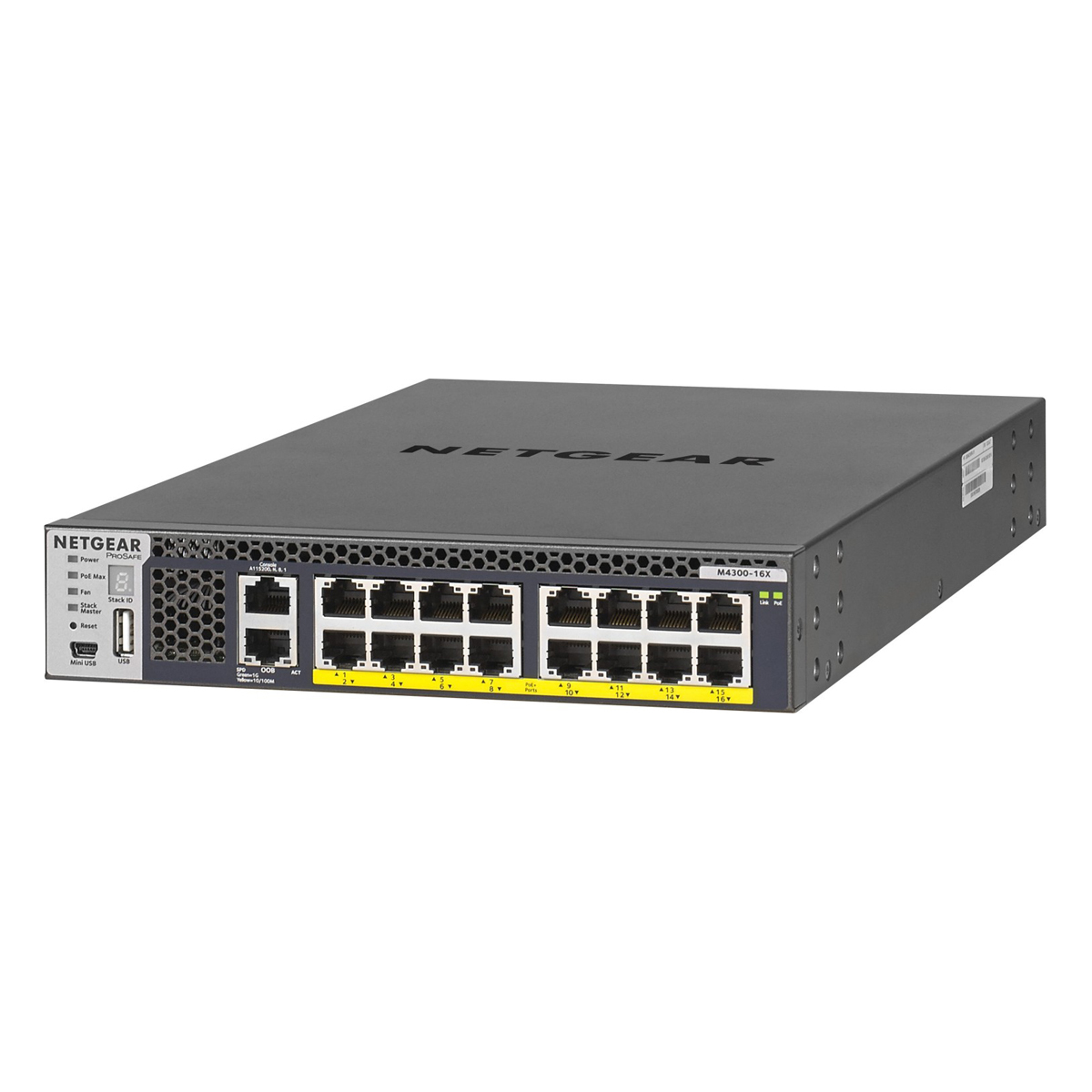NETGEAR ProSAFE M4300-16X Managed Switch mit 299W PSU 16x 10G Ethernet, PoE+ (199W) von Netgear