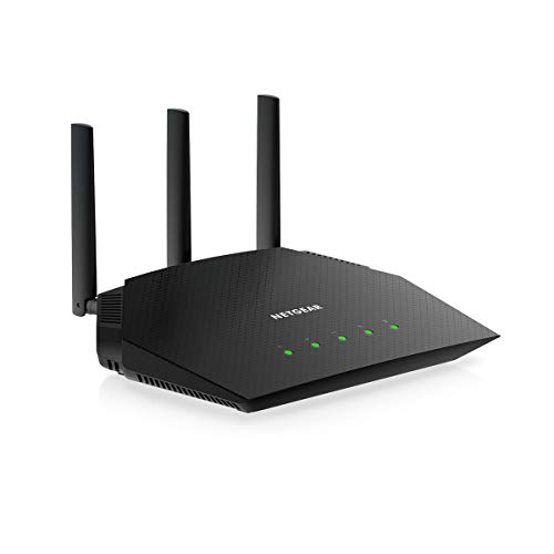 NETGEAR RAX10 WiFi 6 Router AX1800 (4 Streams mit bis zu 1,8 GBit/s, Nighthawk WLAN Router Abdeckung bis zu 100 m², kompatibel mit iPhone 12/13 oder Samsung S20/S21) von Netgear