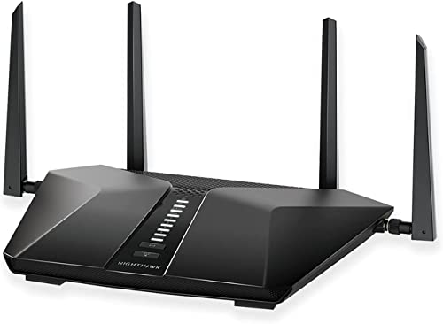 NETGEAR RAX50 WiFi 6 Router AX5400 (6 Streams mit bis zu 6 GBit/s, Nighthawk WLAN Router Abdeckung bis zu 175 m², kompatibel mit iPhone 12/13 oder Samsung S20/S21) von Netgear