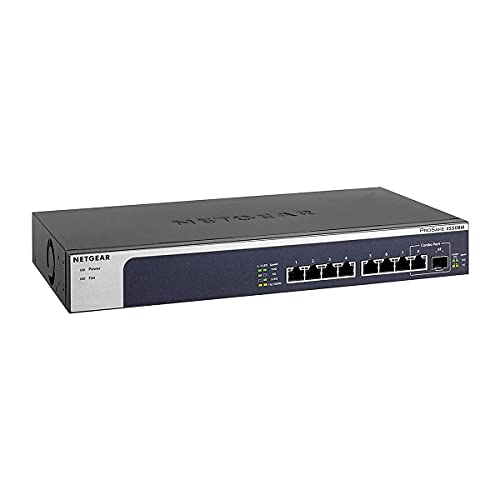 NETGEAR XS508M 8 Port 10gb Switch | Multi-Gigabit LAN Switch Smart (mit 1x 10G SFP+, Desktop oder 19 Zoll Rack-Montage, ProSAFE Lifetime-Garantie) von Netgear