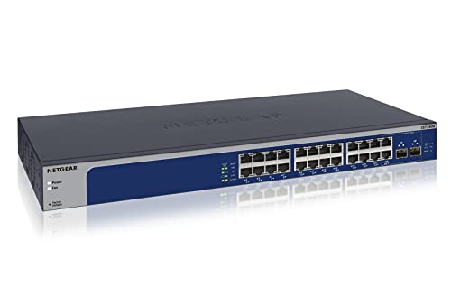 NETGEAR XS724EM 24 Port 10gb Switch | Multi-Gigabit LAN Switch (Managed Netzwerk Switch mit 2x 10G-SFP+, Desktop oder 19 Zoll Rack-Montage, ProSAFE Lifetime-Garantie) von Netgear