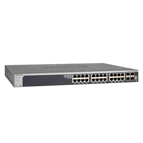 NETGEAR XS728T 28 Port 10gb Switch | Multi-Gigabit LAN Switch Smart (Managed Netzwerk Switch mit 4x 10Gigabit SFP+, Desktop oder 19 Zoll Rack-Montage, ProSAFE Lifetime-Garantie) von Netgear