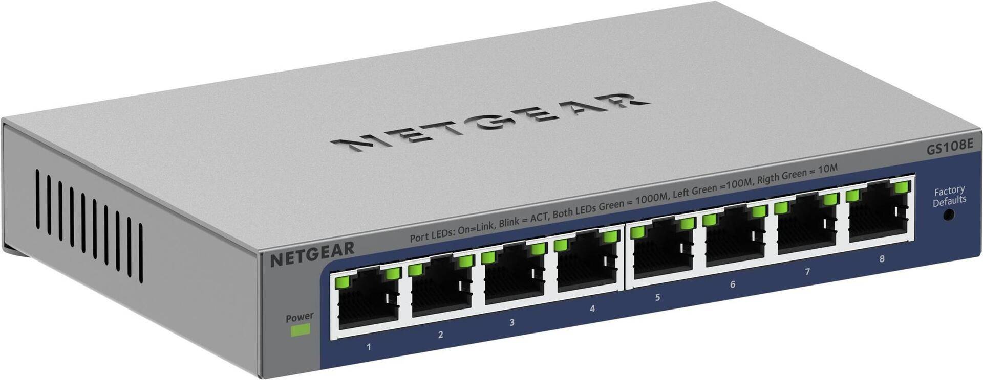 Netgear 8PT GIGABIT PLUS SWITCH GS108E - Switch (GS108E-400EUS) von Netgear