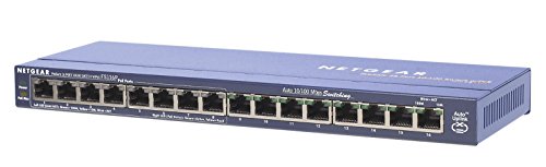 Netgear FS116PEU 16-Port Fast Ethernet LAN PoE Switch Unmanaged (10/100 MBit/s, mit 8x PoE 70W, für Desktop ProSAFE Lifetime-Garantie) von Netgear