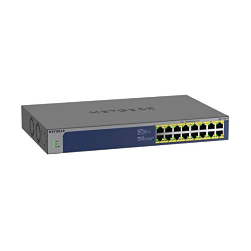 Netgear GS516PP 16 Port Gigabit Ethernet LAN PoE Switch (16x PoE+ 260W, Plug-and-Play Netzwerk Switch, Desktop oder 19 Zoll Rack-Montage, ProSAFE Lifetime-Garantie) von Netgear