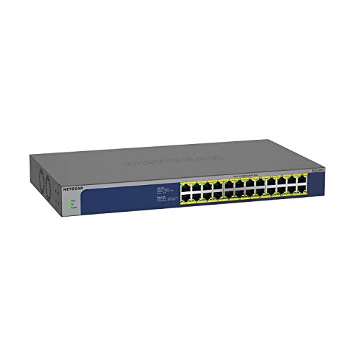 Netgear GS524PP Switch 24 Port Gigabit Ethernet LAN PoE Switch (mit 24x PoE+ 300W erweiterbar, Plug-and-Play, Desktop oder 19 Zoll Rack-Montage, ProSAFE Lifetime-Garantie) von Netgear
