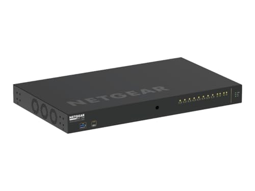 Netgear M4250-10G2XF-PoE++ Management L2/L3 Gigabit Ethernet (10/100/1000) Ethernet-Verbindung, unterstützt die Stromversorgung über diesen Port (PoE) 1U, Schwarz von Netgear