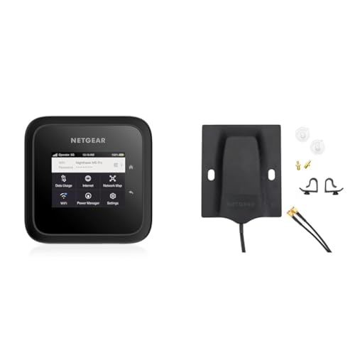 Netgear Nighthawk M6 Pro 5G WiFi 6E Mobiler Hotspot-Router (MR6450) & 6000451 Externe 5G MIMO SMA-/TS9-Antenne (bis zu 2,5 dBi Signalverstärkung für 5G/4G Mobile Hotspots und LTE Router) von Netgear