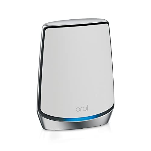 Netgear Orbi RBS850 WiFi 6 Mesh WLAN Satellit (AX6000 Mesh Tri-Band, zusätzliche 175 m² Abdeckung, bis 6 GBit/s Geschwindigkeit, 4x GB Ports, WLAN Repeater kompatibel mit Orbi WiFi6 Systemen) von Netgear