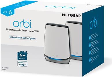 Netgear RBK852 - Dual-Band (2,4 GHz/5 GHz) - Wi-Fi 6 (802.11ax) - 2400 Mbit/s - 802.11a,Wi-Fi 4 (802.11n),Wi-Fi 5 (802.11ac),Wi-Fi 6 (802.11ax) - 2400 Mbit/s - 2400 Mbit/s (RBK852-100EUS) von Netgear