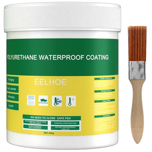 1Set Water of Dichtmittel 10.6 Unzen Flüssigkeit transparentes Leckreparatur wasserdichtes Schicht mit Pinsel einfach zu verwenden Polyurethan Sealan für Innen- und Außenwände Gärtenealant von NethCasti