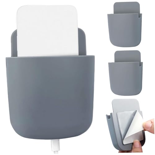 3pcs Fernbedienungshalter, selbstklebende Wandmontage Fernbedienungs-Caddy mit Telefonladeloch, multifunktionaler Wandhalter zum Halten kleiner langer StuffsControl von NethCasti