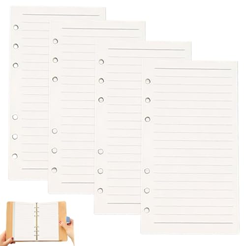 A6 Nachfüllpapier, 4 Pack 45 Blätter A6 Binder Papier, 6 Löcher aus lockerem Blatt, glatte Schreibplaner Einsätze für Journal Notebook Tagebuch Diy ProjectsRefill von NethCasti