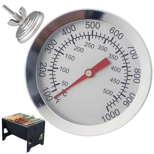BBQ-Thermometer für Grill, Grilltemperaturmesser aus rostfreiem Stahl, explosionssicheres rostbeständiges BBQ-Thermometer zum Rauchen, Backen, Grillen und Seestriumometer von NethCasti