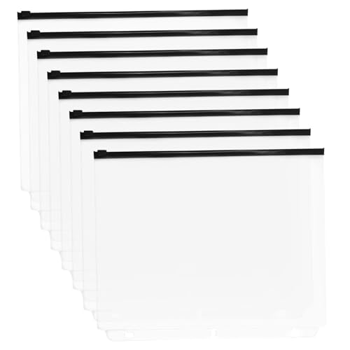Bindemittel Taschen 8pcs Buchstabengröße Bindemittel für 3 Ring 3 Löcher klare Reißverschlussbeutel Einsatz Seiten Blechschutz PVC Lose Blatt Einreichung Aufbewahrung Bagspockets von NethCasti