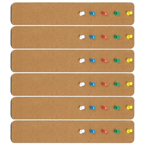 Felt Pin Board, 6PCS CORK-Board-Streifen mit 50 Push-Stiften, selbstklebende Bulletin-Streifen, Bulletin-Boards für Walls Home Classroom Officepin von NethCasti