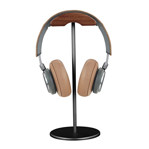 Kopfhörerständer, Walnussholz & Aluminium -Headset -Stand, Nature Walnut Gaming Headset Halter mit Schwerer Basis für alle Kopfhörergrößen (schwarz) von NethCasti