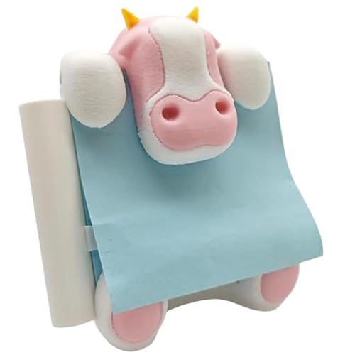 Sticky Note Halter mit Stifthalter Kuhförmiger Pop-up Sticky Note-Spender für 3x3in mit Saugnäpfe dekoratives Harz für Schreibtisch, Bürovorräte, Style 2 von NethCasti