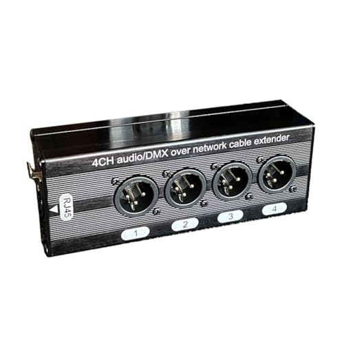 Nettoppo 1 Stück 4-Kanal-3-Pin-XLR-Audio- und -Über-Netzwerk-Kabel-Extender, DMX512-Netzwerk-Signal-Extender, Stecker, Einfache Installation von Nettoppo