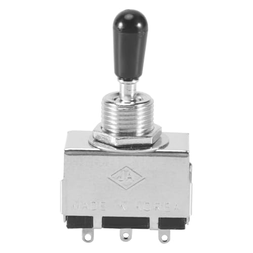 Nettoppo 1 Teiliger 3 Wege Kipp Schalter Für Gitarre, Metall Gekapselter 3 Wege Schalter Mit Schwarzem Spitz Teil Für Lp Elektor Gitarre von Nettoppo