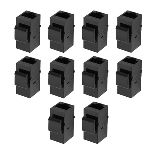 Nettoppo 10-Teiliger RJ45 Anschluss Buchse Cat6 Erweiterung Koppler Ethernet Netzwerk LAN Cat 6 Koppler Buchsen VerläNgerung Adapter, Schwarz von Nettoppo
