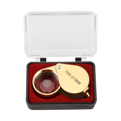 Nettoppo 10X-21 MM Fach Uhrmacher Lupe Vergroeueerungsglas Handlupe Juwelier Taschenlupe Gold von Nettoppo