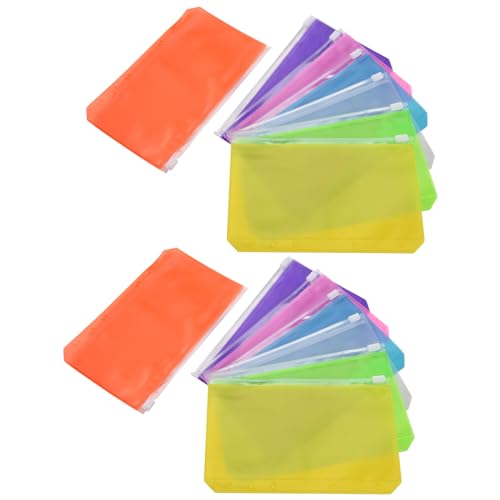 Nettoppo 14 StüCk Ordnertaschen A6 GrößE 6 LöCher Ordner ReißVerschlussordner Wasserdichte Pvc-Lose-Blatt- für 6-Ringbuch-Notizbuch von Nettoppo