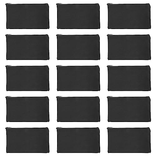 Nettoppo 15 StüCk Schwarze Leere Segeltuch Tasche 8,3 X 4,7 Schreibwaren Aufbewahrung ReißVerschluss Tasche Mach Es Selbst Graffiti Stift FedermäPpchen Mach Es Selbst Geschenk TüTe von Nettoppo