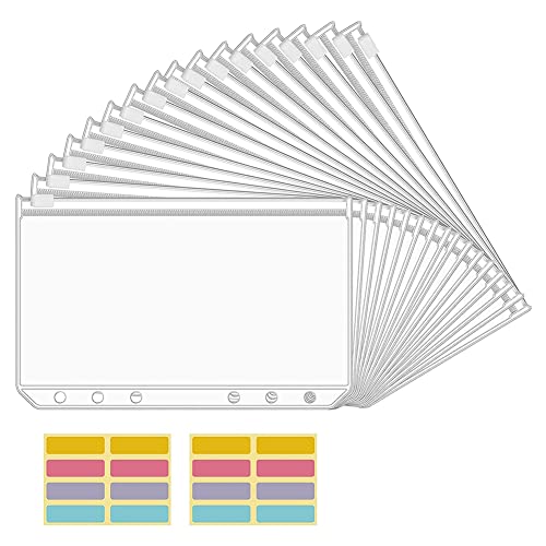 Nettoppo 16 X A6 Ordner, 6 LöCher, Budget Bargeld UmschläGe, Transparente ReißVerschluss Ordner für 6-Ring Budget Ordner Notizbuch von Nettoppo