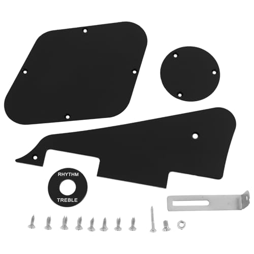 Nettoppo 1Set Schwarz Pickguard/Cavity/Schalterabdeckungen/Pickup Selector Plate/Halterung/Schrauben für LP Guitar Style von Nettoppo