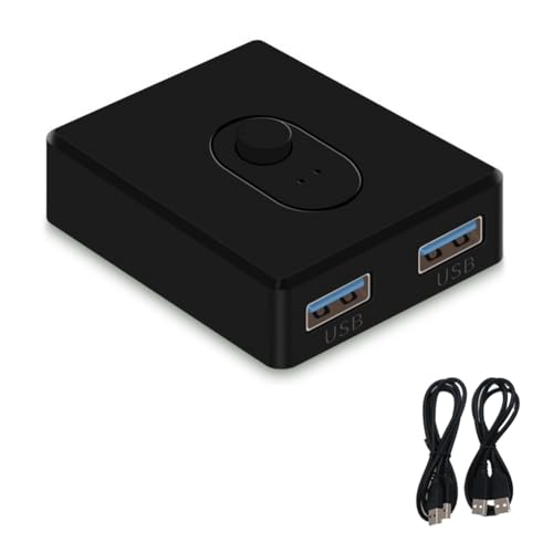 Nettoppo 1X2/2X1 Switch Switcher USB Splitter Shared Controller für Laptop Computer Drucker Tastatur Maus Schwarz, A von Nettoppo