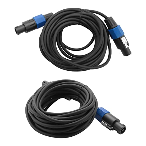 Nettoppo 2 Paket 25 Ft MäNnliche Speakon zu Speakon Kabel, Professionelles 12 Gauge AWG Audio Kabel DJ Lautsprecher Kabel mit Dreh Verschluss von Nettoppo