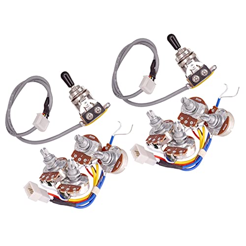 Nettoppo 2X Lp Elektor Gitarre Ton Abnehmer Strom Kreis Kabel 2T2V 500 Karat TöPfe 3 Weg Schalter für Stil Gitarre Nettoppo 2X Lp Elektor Gitarre Ton Abnehmer Strom Kreis Kabel 2T2V 500 Karat TöPfe 3 Weg Schalter für Stil Gitarre von Nettoppo