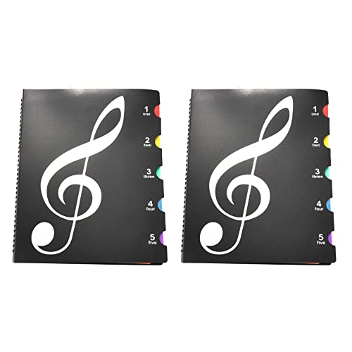 Nettoppo 2X Musik Themen Ordner Inhaber Beschreibbare Musiker Violinschlüssel Blätter Klavier Chor Papier Store Lesen Sie Psalm Song Konzerte Protector 20 Seite Tragbar Student Organisator von Nettoppo