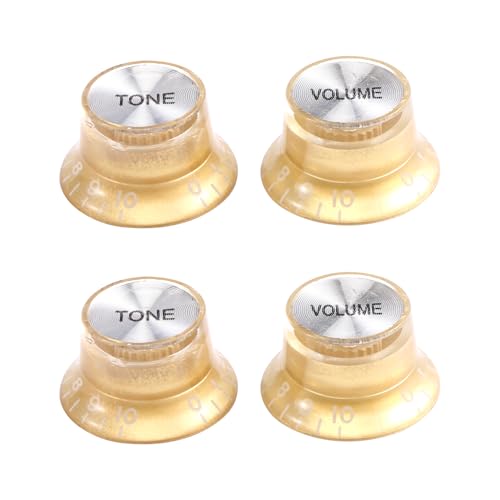 Nettoppo 4 StüCk Geschwindigkeit Steuerung KnöPfe 2 Ton 2 LautstäRke für LP Gitarre Golden KnöPfe Gitarren ZubehöR Nettoppo 4 StüCk Geschwindigkeit Steuerung KnöPfe 2 Ton 2 LautstäRke für LP Gitarre Golden KnöPfe Gitarren ZubehöR von Nettoppo