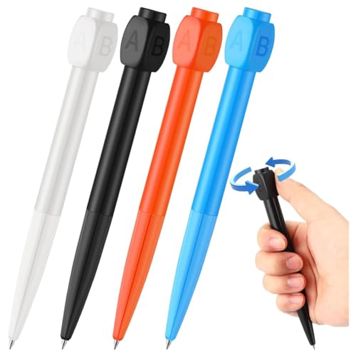 Nettoppo 4 Stück ABCD-Kugelschreiber mit Rotationsreduzierer, Gadget zum Stressabbau für das Büro, Einfache Installation von Nettoppo