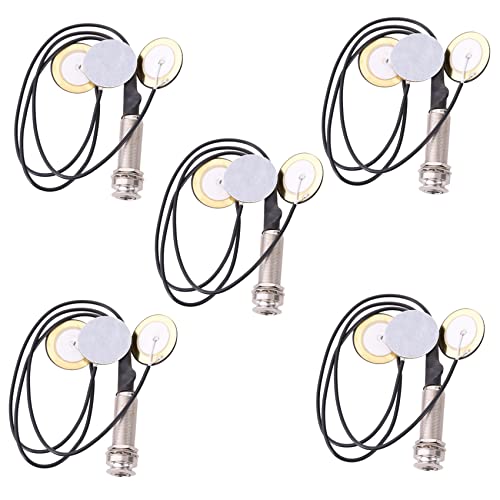 Nettoppo 5X Piezo-Kontaktmikrofon 3 Umsetzer Tonabnehmer mit Endstiftbuchse fuer Kalimba von Nettoppo