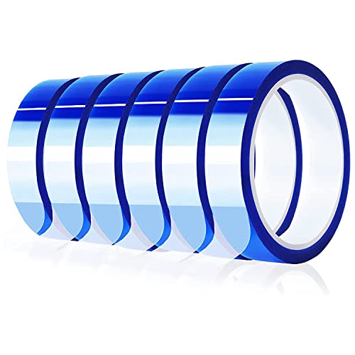 Nettoppo 6 Rollen 20 Mm X 33 M Blaues WäRme Band, HitzebestäNdiges Hoch Temperatur Klebeband, WäRme üBertragung Band für WäRme Sublimation Presse von Nettoppo
