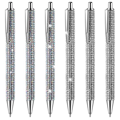 Nettoppo 6 StüCk SüßE Kugelschreiber Bling Diamantkugelschreiber Weihnachten Rhinestones Geschenk-Kugelschreiber Aus Silberfarbenem Metall. Ausgefallene Glitzernde Kristallstifte A von Nettoppo