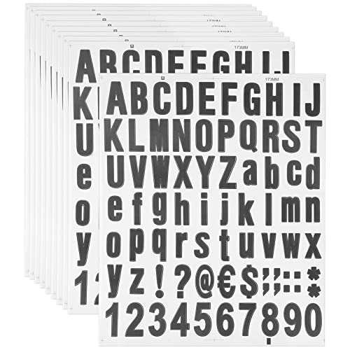 Nettoppo 770 StüCk 10 Blatt Selbstklebendes Vinyl Buchstaben Zahlen Kit, Alphabet Nummern Aufkleber für Brief Kasten (Schwarz, 1) von Nettoppo