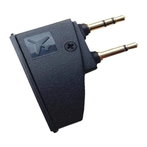 Nettoppo Kopfhörer-Airline-Adapter-Stecker Flugkopfhörer-Adapter 3,5-Mono-Stecker auf 2X3,5-Stecker Kompatibel mit QC45 QC35 QC3 QC25 QC20 von Nettoppo
