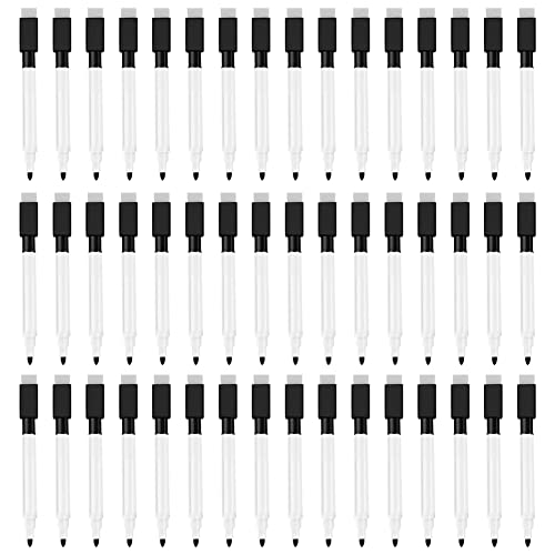 Nettoppo Magnetischer Whiteboard-Stift, LöSchbarer Marker, 48Er-Pack Whiteboard-Marker, Trocken Abwischbarer Marker mit LöSchkappe, Schwarz von Nettoppo