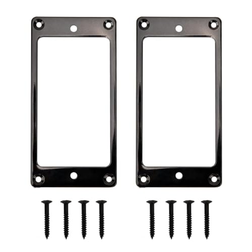 Nettoppo Metall-Humbucker-Tonabnehmer-Ring-Abdeckrahmen-, Kompatibel mit LP-Gitarren-E-Gitarren (Schwarz), Einfach zu Bedienen von Nettoppo