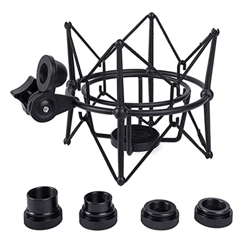 Nettoppo Mikrofon-StoßDäMpferhalterung, Verstellbare Halterung, AufnahmemikrofonstäNder, Metallhalterung, MikrofonstäNder (Schwarz) von Nettoppo