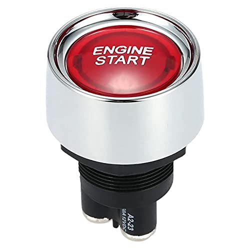 Nettoppo Motor Taste Auto DC 12V 24V Rot Auto Start Motor Taste Licht Schalter Taste Start ZüNd Schalter für Racing-Rot von Nettoppo